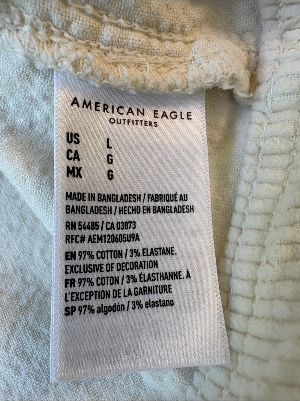 American Eagle Cream Corduroy Pinafore Dress Sz L Casual Cottagecore - Picture 8 of 9